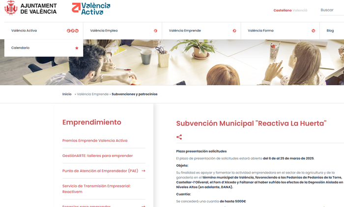 PREMIOS SUBVENCIÓN: REACTIVA LA HUERTA